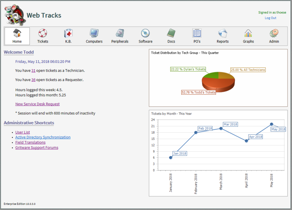 screenshot of Web Tracks